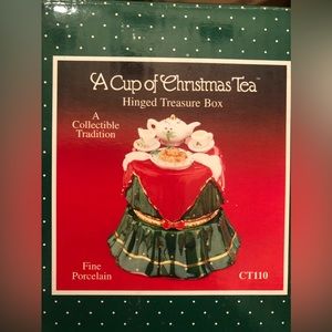 Set of 3 “ A Cup of Christmas Tea”  hinged treasure boxes